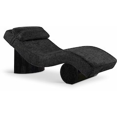 Marcella Black Fabric Upholstered Chaise Lounge