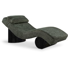 Marcella Green Fabric Upholstered Chaise Lounge