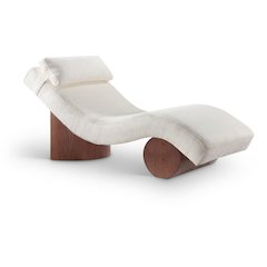 Marcella Cream Fabric Upholstered Chaise Lounge
