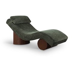 Marcella Green Fabric Upholstered Chaise Lounge