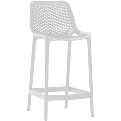 Mykonos White Outdoor Patio Stool, Set of 4