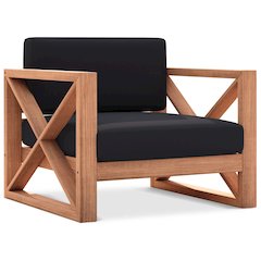 Anguilla Black Water Resistant Fabric Outdoor Chair