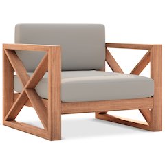 Anguilla Grey Water Resistant Fabric Outdoor Chair