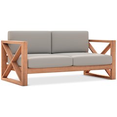 Anguilla Grey Water Resistant Fabric Outdoor Loveseat