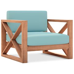 Anguilla Blue Water Resistant Fabric Outdoor Chair