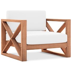 Anguilla Off White Water Resistant Fabric Outdoor Chair