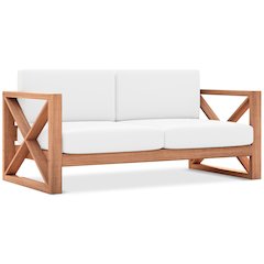 Anguilla Off White Water Resistant Fabric Outdoor Loveseat