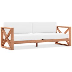 Anguilla Off White Water Resistant Fabric Outdoor Sofa