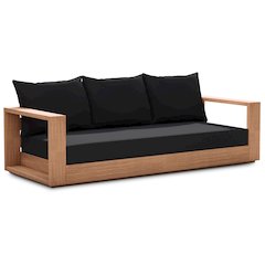 Tulum Black Water Resistant Fabric Outdoor Sofa