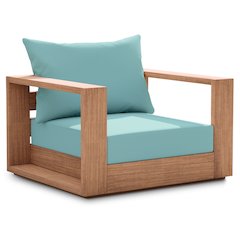 Tulum Blue Water Resistant Fabric Outdoor Chair