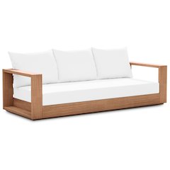 Tulum Off White Water Resistant Fabric Outdoor Sofa