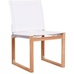 Tulum Off White Water Resistant Fabric Outdoor Patio Dining Side Chair