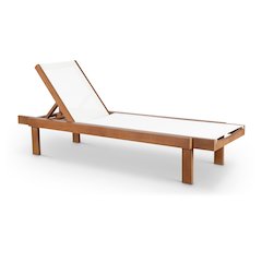Tulum Off White Water Resistant Fabric Outdoor Patio Lounger