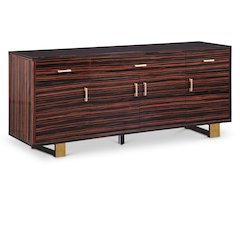 Excel Brown Zebra Wood Veneer Lacquer Sideboard/Buffet