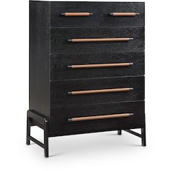 Kaya Black Vegan Leather Chest