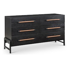 Kaya Black Vegan Leather Dresser