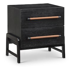 Kaya Black Vegan Leather Night Stand