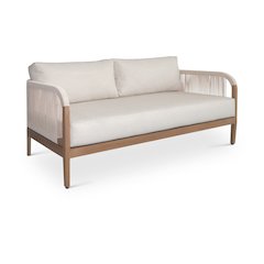 Maui Cream Water Resistant Fabric Outdoor Patio Loveseat