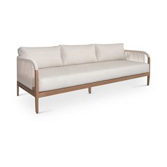 Maui Cream Water Resistant Fabric Outdoor Patio Sofa