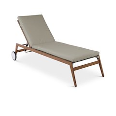 Maui Grey Water Resistant Fabric Outdoor Patio Lounger