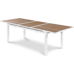Nizuc Brown Wood Look Accent Paneling Outdoor Patio Dining Table