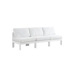 White Fabric Outdoor Patio Modular Sofa With Contemporary Style