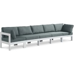 Nizuc Grey Water Resistant Fabric Outdoor Patio Modular Sofa