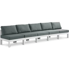 Nizuc Grey Water Resistant Fabric Outdoor Patio Modular Sofa