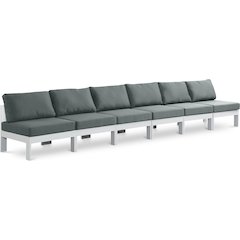 Nizuc Grey Water Resistant Fabric Outdoor Patio Modular Sofa