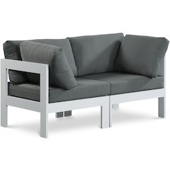 Nizuc Grey Water Resistant Fabric Outdoor Patio Modular Sofa