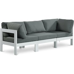 Nizuc Grey Water Resistant Fabric Outdoor Patio Modular Sofa