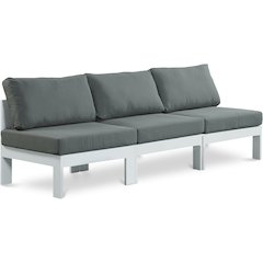 Nizuc Grey Water Resistant Fabric Outdoor Patio Modular Sofa