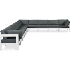 Nizuc Grey Water Resistant Fabric Outdoor Patio Modular Sectional