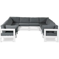 Nizuc Grey Water Resistant Fabric Outdoor Patio Modular Sectional