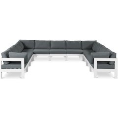 Nizuc Grey Water Resistant Fabric Outdoor Patio Modular Sectional