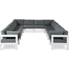 Nizuc Grey Water Resistant Fabric Outdoor Patio Modular Sectional