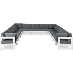 Nizuc Grey Water Resistant Fabric Outdoor Patio Modular Sectional