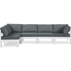 Nizuc Grey Water Resistant Fabric Outdoor Patio Modular Sectional