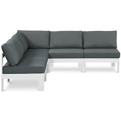 Nizuc Grey Water Resistant Fabric Outdoor Patio Modular Sectional