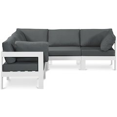 Nizuc Grey Water Resistant Fabric Outdoor Patio Modular Sectional