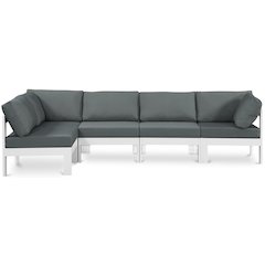 Nizuc Grey Water Resistant Fabric Outdoor Patio Modular Sectional