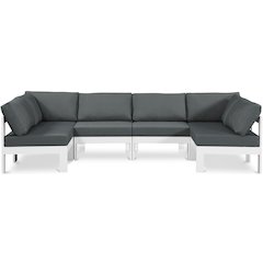 Nizuc Grey Water Resistant Fabric Outdoor Patio Modular Sectional
