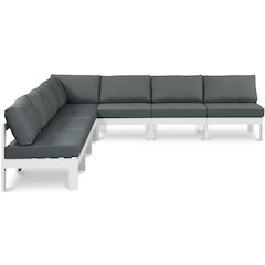 Nizuc Grey Water Resistant Fabric Outdoor Patio Modular Sectional