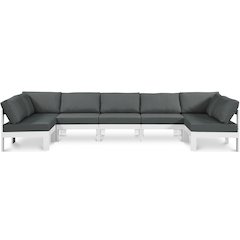 Nizuc Grey Water Resistant Fabric Outdoor Patio Modular Sectional