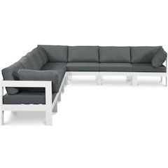Nizuc Grey Water Resistant Fabric Outdoor Patio Modular Sectional
