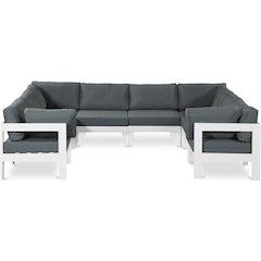 Nizuc Grey Water Resistant Fabric Outdoor Patio Modular Sectional