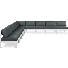 Nizuc Grey Water Resistant Fabric Outdoor Patio Modular Sectional