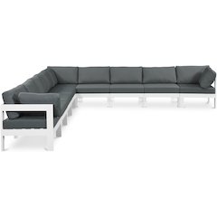 Nizuc Grey Water Resistant Fabric Outdoor Patio Modular Sectional
