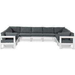 Nizuc Grey Water Resistant Fabric Outdoor Patio Modular Sectional