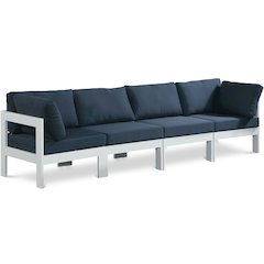 Nizuc Navy Water Resistant Fabric Outdoor Patio Modular Sofa